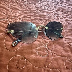 Chloe Black Rimless Sunglasses with Gradient Tinted Lenses